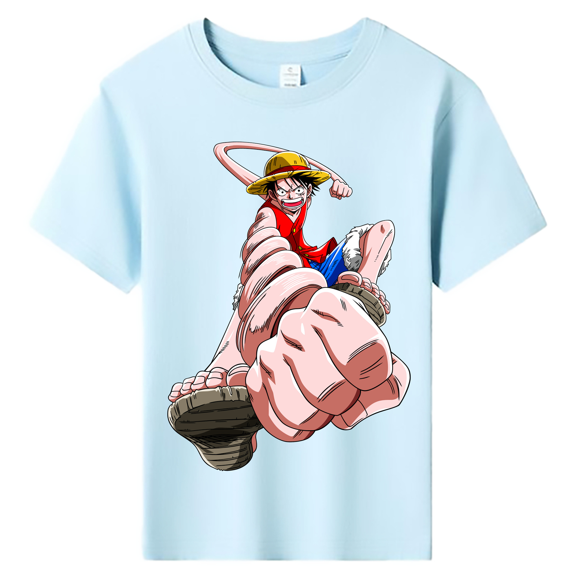 ワンピース モンキー・D・ルフィ ONE PIECE Monkey D. Luffy 綿100％キッズTシャツ（フロントプリント）